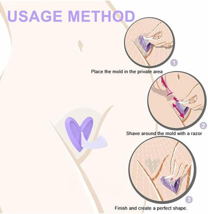BFLCTTBD Pubic Hair Trimmer Stencil - Bikini Template for Precise Shaving, Private Area Style Shape Tool (Purple)