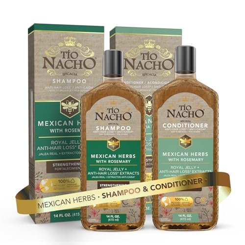 Tío Nacho Mexican Herbs Anti-Hair Loss Shampoo and Conditioner Set with Royal Jelly and Rosemary Extract - Strengthening and Nourishing Routine for Hair Loss, 14 fl oz Each - görsel 2