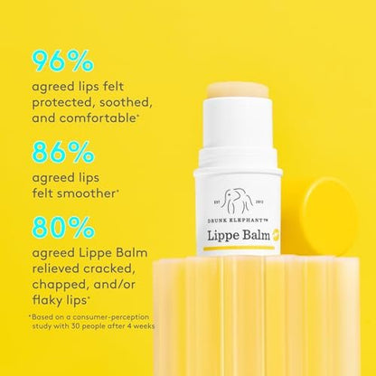 Drunk Elephant Lippe Balm - Nourishing Cranberry Lip Balm - Clean Clinical Skincare, Cruelty-Free, Dermatologist-Tested, Free of Essential Oils, Silicones, and Fragrance