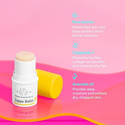 Drunk Elephant Lippe Balm - Nourishing Cranberry Lip Balm - Clean Clinical Skincare, Cruelty-Free, Dermatologist-Tested, Free of Essential Oils, Silicones, and Fragrance