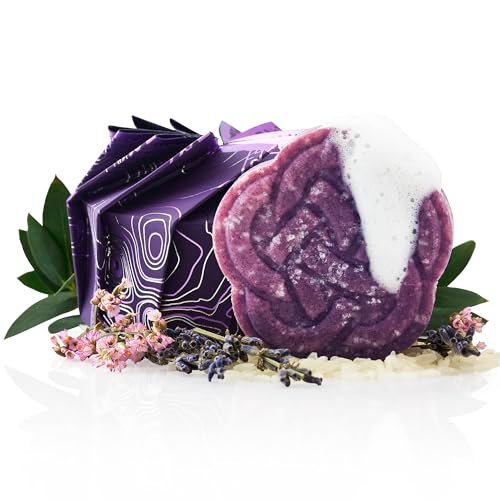 Viori Purple Shampoo Bar - Handcrafted with Longsheng Rice Water & Natural Ingredients - Neutralizes Brassy Tones in Blonde, Silver, and Gray Hair - All Natural Solid Shampoo Avelisse