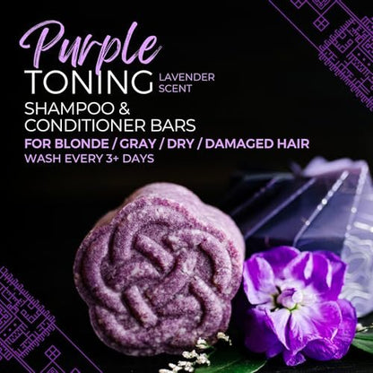Viori Purple Shampoo Bar - Handcrafted with Longsheng Rice Water & Natural Ingredients - Neutralizes Brassy Tones in Blonde, Silver, and Gray Hair - All Natural Solid Shampoo Avelisse
