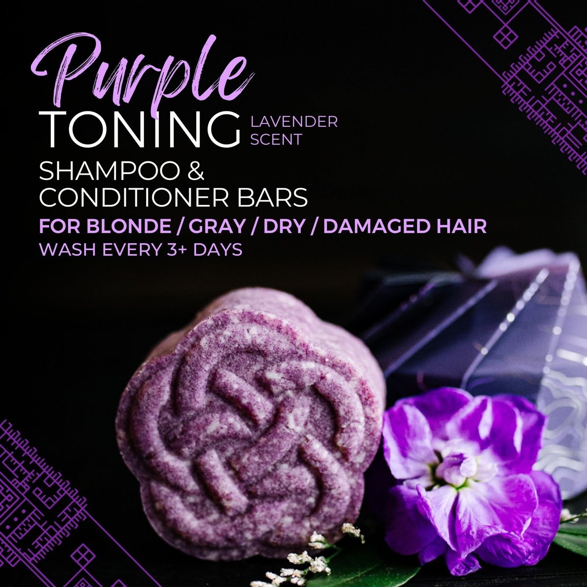 Viori Purple Shampoo Bar - Handcrafted with Longsheng Rice Water & Natural Ingredients - Neutralizes Brassy Tones in Blonde, Silver, and Gray Hair - All Natural Solid Shampoo Avelisse