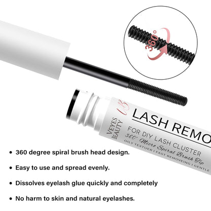 Clear Lash Glue Remover 5ml – Safe Eyelash Adhesive Remover for DIY Cluster Lashes at Home