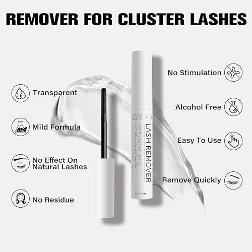 Clear Lash Glue Remover 5ml – Safe Eyelash Adhesive Remover for DIY Cluster Lashes at Home - görsel 6