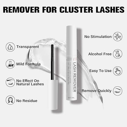 Clear Lash Glue Remover 5ml – Safe Eyelash Adhesive Remover for DIY Cluster Lashes at Home