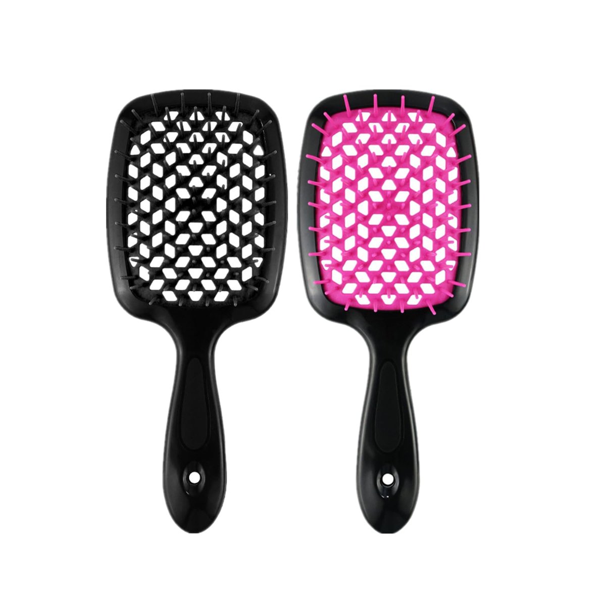 2-Pack Lixera Hair Brush - Detangling Brush for Curly, Wet & Dry Hair, Scalp Massage (Pink + Black) - görsel 1