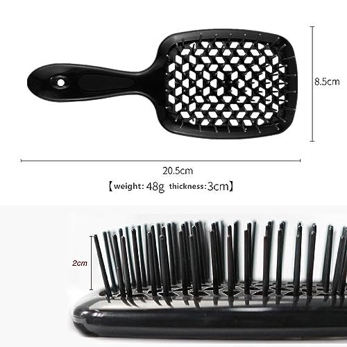 2-Pack Lixera Hair Brush - Detangling Brush for Curly, Wet & Dry Hair, Scalp Massage (Pink + Black) - görsel 4