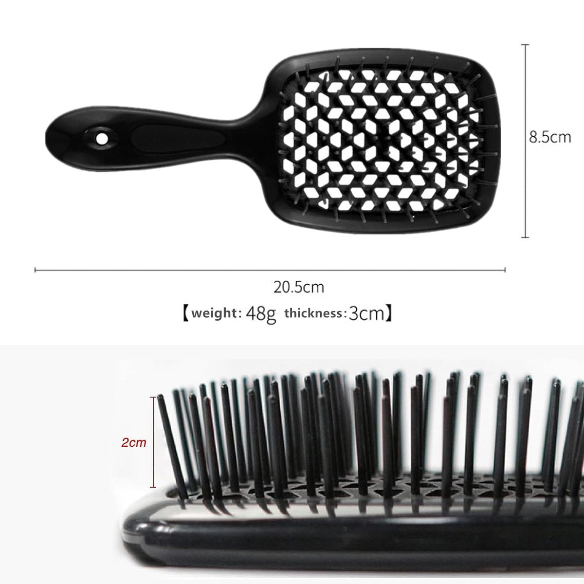 2-Pack Lixera Hair Brush - Detangling Brush for Curly, Wet & Dry Hair, Scalp Massage (Pink + Black) - görsel 3