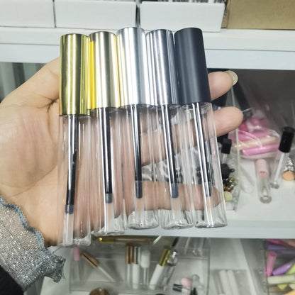 COSIDEA 12-Pack Empty Matte Black 10ml Eyeliner Tubes with Brush Applicator for DIY Eyelash Growth Oil