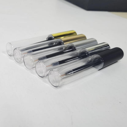 COSIDEA 12-Pack Empty Matte Black 10ml Eyeliner Tubes with Brush Applicator for DIY Eyelash Growth Oil