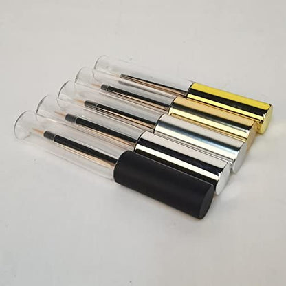 COSIDEA 12-Pack Empty Matte Black 10ml Eyeliner Tubes with Brush Applicator for DIY Eyelash Growth Oil
