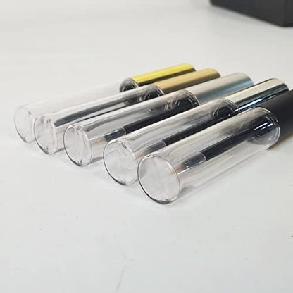 COSIDEA 12-Pack Empty Matte Black 10ml Eyeliner Tubes with Brush Applicator for DIY Eyelash Growth Oil