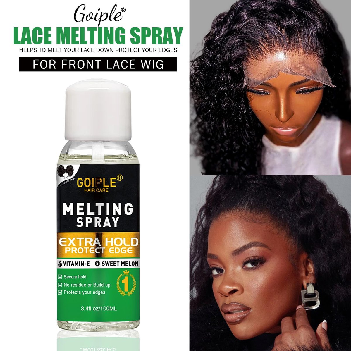 Lace Melting Spray for Glueless Wigs - Essentials Kit with Wig Glue & Remover | Goiple - görsel 5