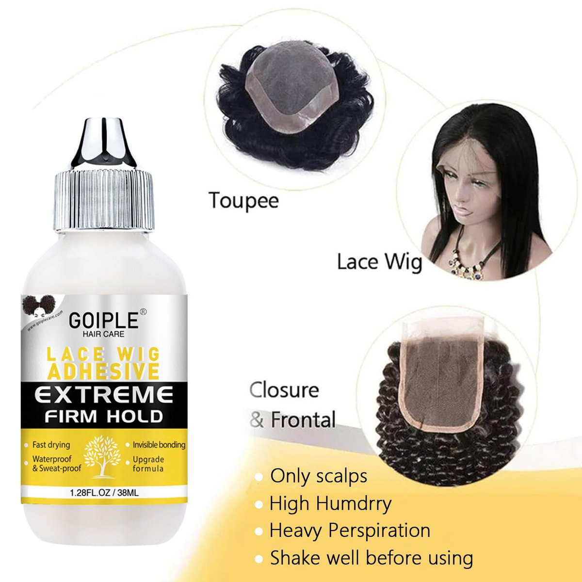 Lace Melting Spray for Glueless Wigs - Essentials Kit with Wig Glue & Remover | Goiple - görsel 7