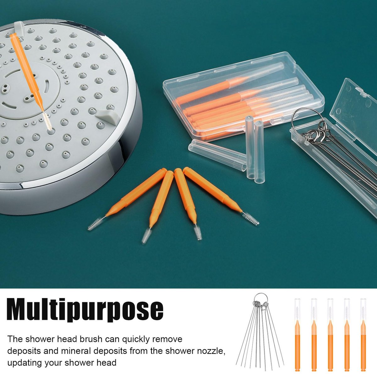 10-Piece Shower Head Cleaning Brush Set with Picks – Anti-Clogging Nozzle Cleaner for Bathroom - görsel 11