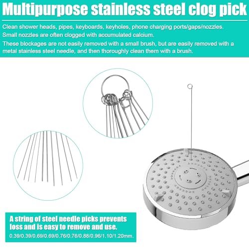 10-Piece Shower Head Cleaning Brush Set with Picks – Anti-Clogging Nozzle Cleaner for Bathroom - görsel 8