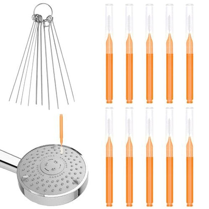 10-Piece Shower Head Cleaning Brush Set with Picks – Anti-Clogging Nozzle Cleaner for Bathroom