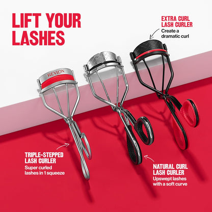 Revlon Extra Curl Lash Curler – All-Day Dramatic Curl with Non-Slip Finger Grips