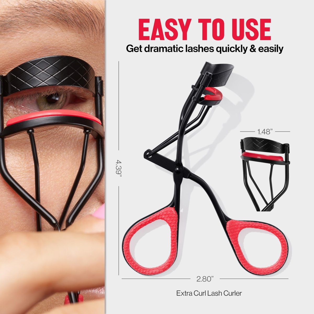 Revlon Extra Curl Lash Curler – All-Day Dramatic Curl with Non-Slip Finger Grips - görsel 14