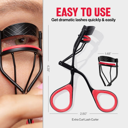 Revlon Extra Curl Lash Curler – All-Day Dramatic Curl with Non-Slip Finger Grips