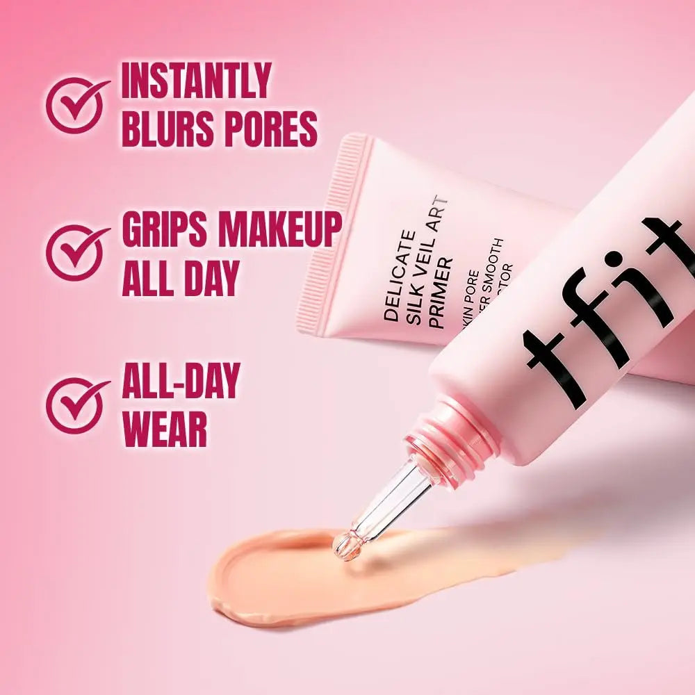 TFIT Delicate Silk Veil Art Primer – Poreless Matte Makeup Primer for Oily Skin, Lightweight & Hydrating, Long-Lasting Blur Effect, 1.01 Fl Oz Avelisse