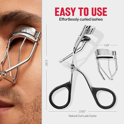 Revlon Natural Curl Lash Curler – Effortless Eyelash Lift with Non-Slip Finger Grips