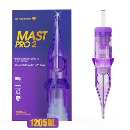 Mast Pro2 Tattoo Needles Cartridges - 20 Count Disposable Round Liner 1205RL for Professional Tattoo Artists