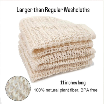 100% Natural Sisal Washcloth - Gentle Exfoliation for Smoother Skin - Durable & Reusable Face & Body Cloth - Biodegradable - Removes Dead Skin Cells (3 Pack) Avelisse