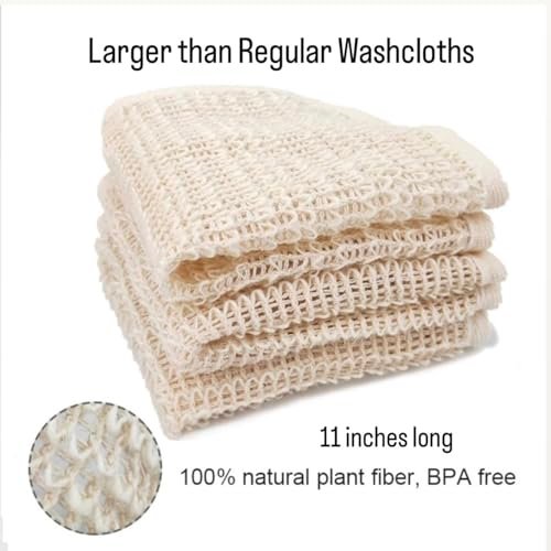 100% Natural Sisal Washcloth - Gentle Exfoliation for Smoother Skin - Durable & Reusable Face & Body Cloth - Biodegradable - Removes Dead Skin Cells (3 Pack) Avelisse