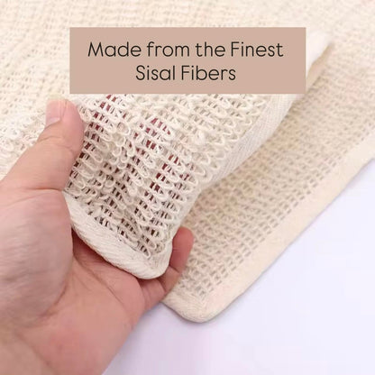 100% Natural Sisal Washcloth - Gentle Exfoliation for Smoother Skin - Durable & Reusable Face & Body Cloth - Biodegradable - Removes Dead Skin Cells (3 Pack) Avelisse