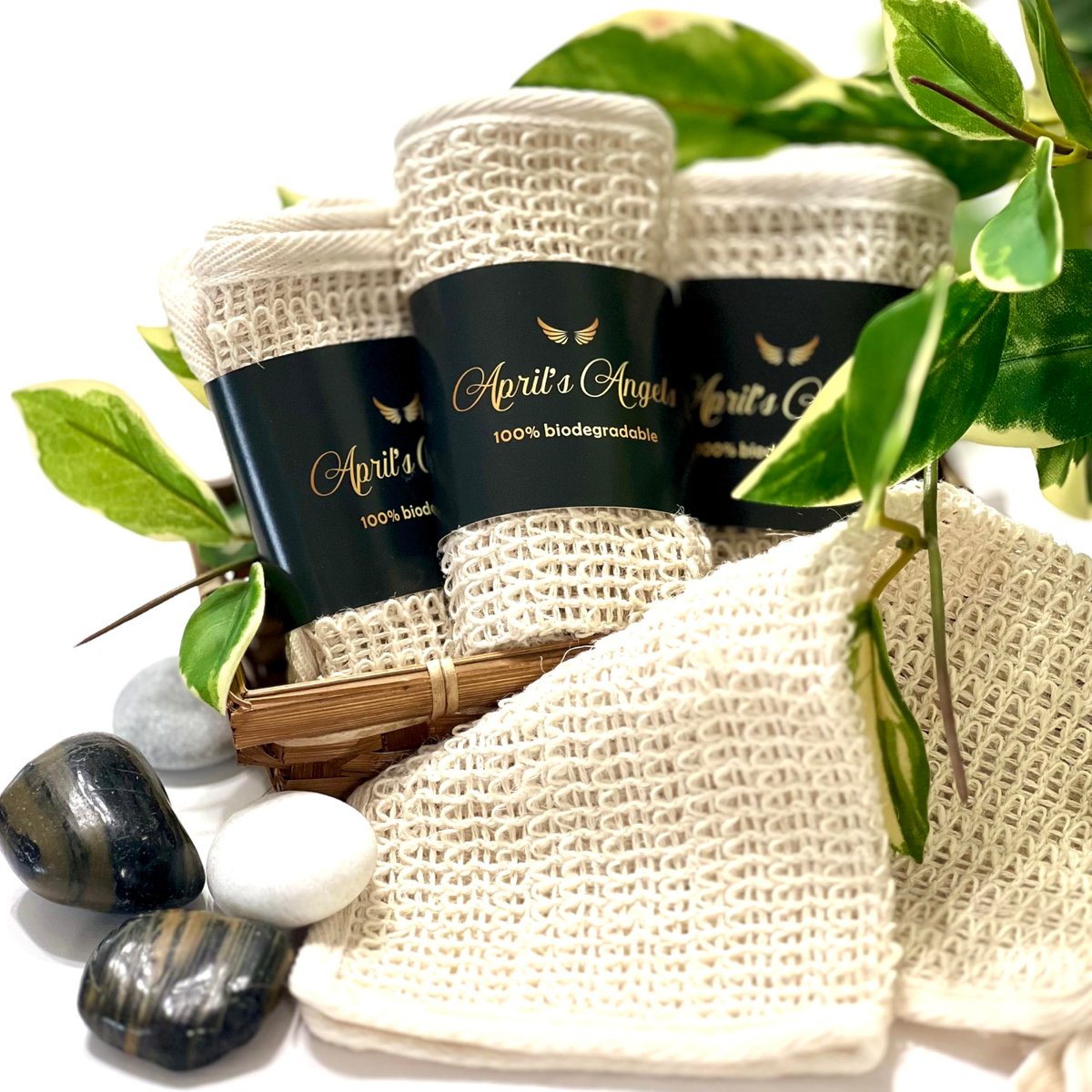 100% Natural Sisal Washcloth - Gentle Exfoliation for Smoother Skin - Durable & Reusable Face & Body Cloth - Biodegradable - Removes Dead Skin Cells (3 Pack) Avelisse
