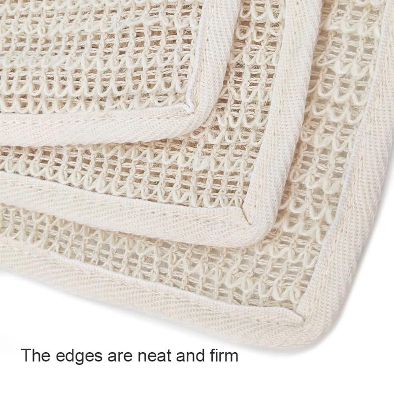 100% Natural Sisal Washcloth - Gentle Exfoliation for Smoother Skin - Durable & Reusable Face & Body Cloth - Biodegradable - Removes Dead Skin Cells (3 Pack) Avelisse