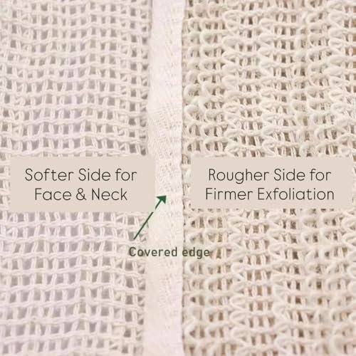 100% Natural Sisal Washcloth - Gentle Exfoliation for Smoother Skin - Durable & Reusable Face & Body Cloth - Biodegradable - Removes Dead Skin Cells (3 Pack) Avelisse