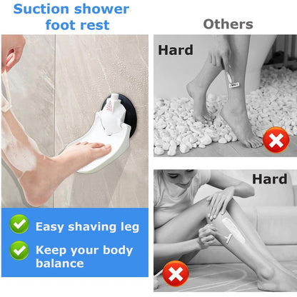Shower Foot Rest for Shaving Legs with Upgraded Industrial Suction Cup – Fits Smooth, Non-Porous, 5.2-Inch Tile Wall – White (Pack of 1) Avelisse