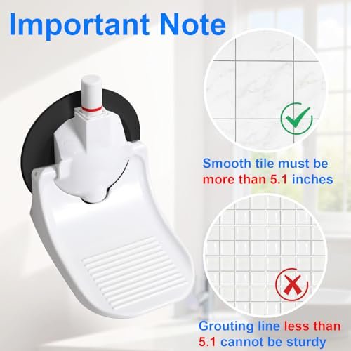 Shower Foot Rest for Shaving Legs with Upgraded Industrial Suction Cup – Fits Smooth, Non-Porous, 5.2-Inch Tile Wall – White (Pack of 1) Avelisse