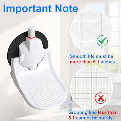 Shower Foot Rest for Shaving Legs with Upgraded Industrial Suction Cup – Fits Smooth, Non-Porous, 5.2-Inch Tile Wall – White (Pack of 1) Avelisse