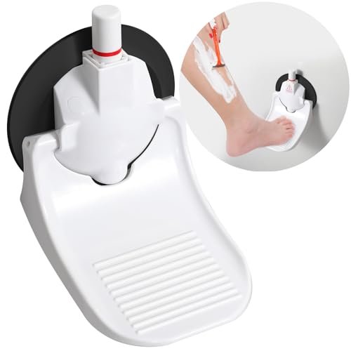 Shower Foot Rest for Shaving Legs with Upgraded Industrial Suction Cup – Fits Smooth, Non-Porous, 5.2-Inch Tile Wall – White (Pack of 1) Avelisse