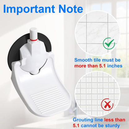 Shower Foot Rest for Shaving Legs with Upgraded Industrial Suction Cup – Fits Smooth, Non-Porous, 5.2-Inch Tile Wall – White (Pack of 1) Avelisse