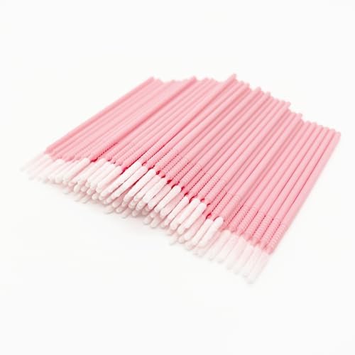 i-Laesh 200-Pack Microswabs for Eyelash Extensions – Precision Long-Tip Applicators for Lash Artists, Dental & Personal Care (Pro Grip, Pink) Avelisse