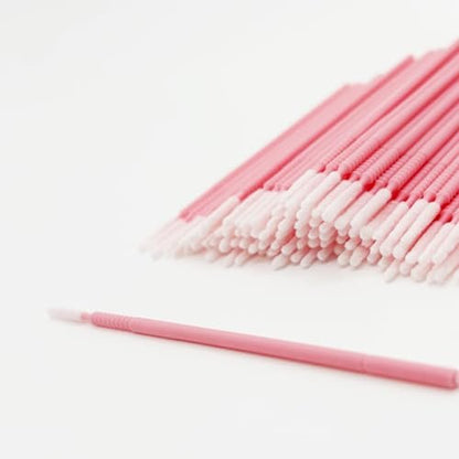i-Laesh 200-Pack Microswabs for Eyelash Extensions – Precision Long-Tip Applicators for Lash Artists, Dental & Personal Care (Pro Grip, Pink) Avelisse