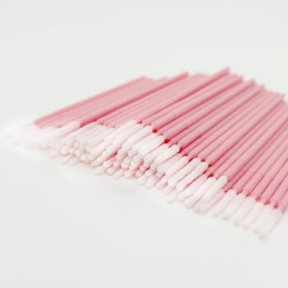 i-Laesh 200-Pack Microswabs for Eyelash Extensions – Precision Long-Tip Applicators for Lash Artists, Dental & Personal Care (Pro Grip, Pink) Avelisse
