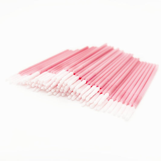 i-Laesh 200-Pack Microswabs for Eyelash Extensions – Precision Long-Tip Applicators for Lash Artists, Dental & Personal Care (Pro Grip, Pink) Avelisse