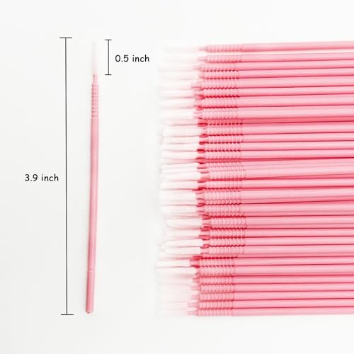 i-Laesh 200-Pack Microswabs for Eyelash Extensions – Precision Long-Tip Applicators for Lash Artists, Dental & Personal Care (Pro Grip, Pink) Avelisse
