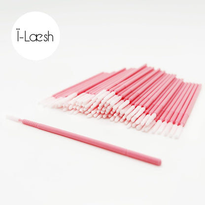 i-Laesh 200-Pack Microswabs for Eyelash Extensions – Precision Long-Tip Applicators for Lash Artists, Dental & Personal Care (Pro Grip, Pink) Avelisse