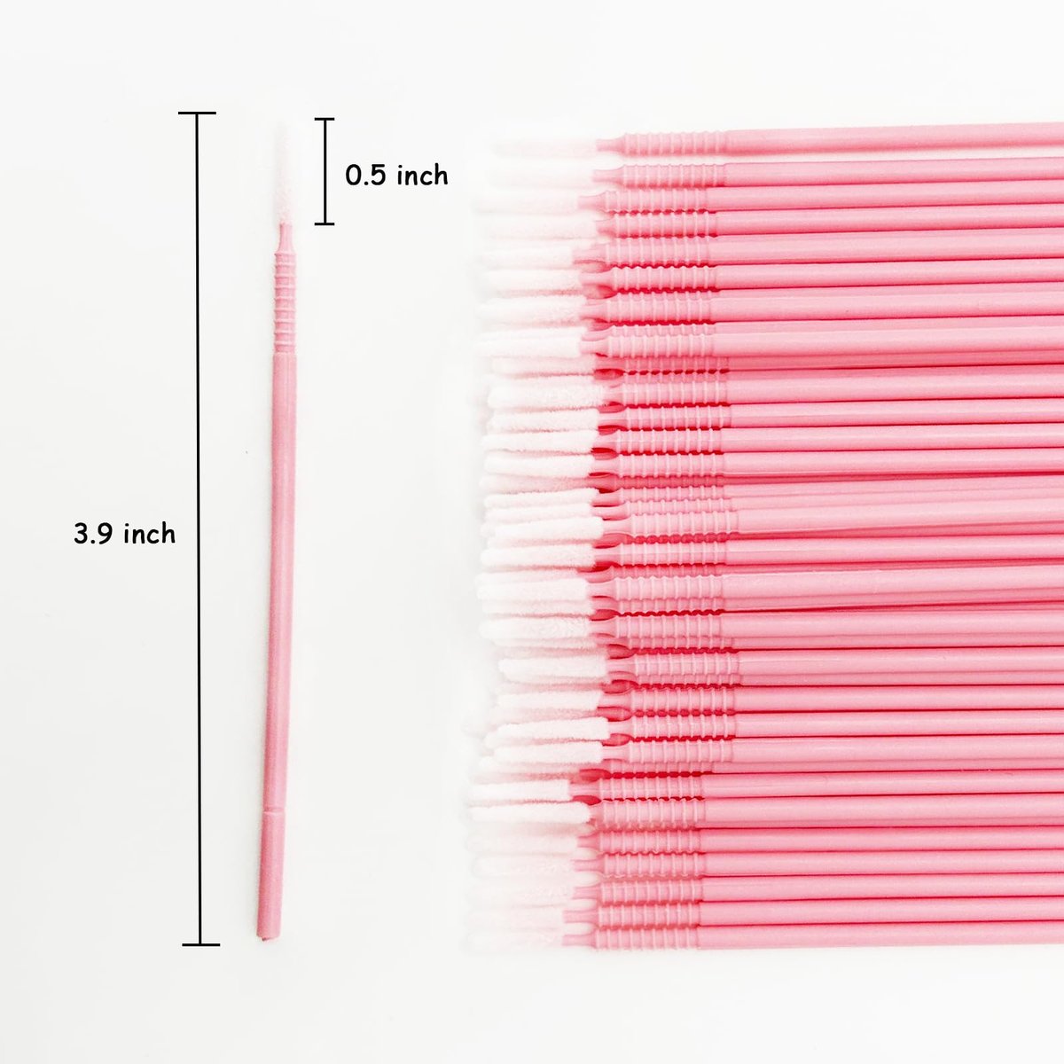 i-Laesh 200-Pack Microswabs for Eyelash Extensions – Precision Long-Tip Applicators for Lash Artists, Dental & Personal Care (Pro Grip, Pink) Avelisse
