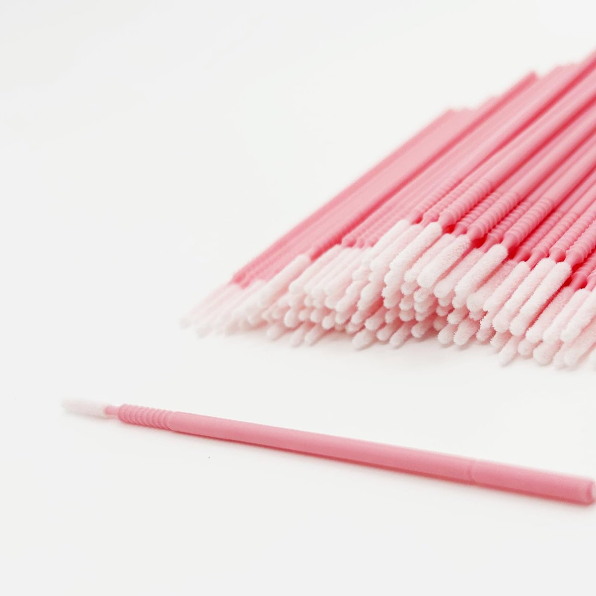 i-Laesh 200-Pack Microswabs for Eyelash Extensions – Precision Long-Tip Applicators for Lash Artists, Dental & Personal Care (Pro Grip, Pink) Avelisse
