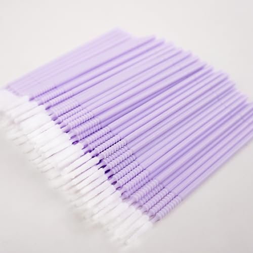 i-Laesh 200-Pack Microswabs for Eyelash Extensions - Long-Tip Microbrush Applicators for Precision Application - Purple (Pro Grip Replacement) Avelisse