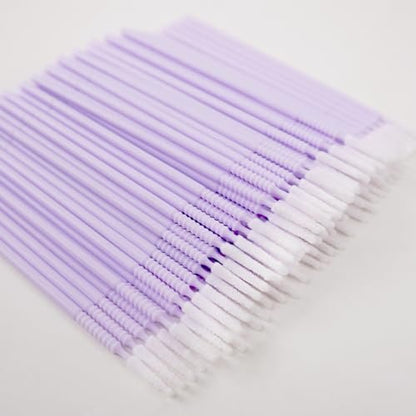 i-Laesh 200-Pack Microswabs for Eyelash Extensions - Long-Tip Microbrush Applicators for Precision Application - Purple (Pro Grip Replacement) Avelisse