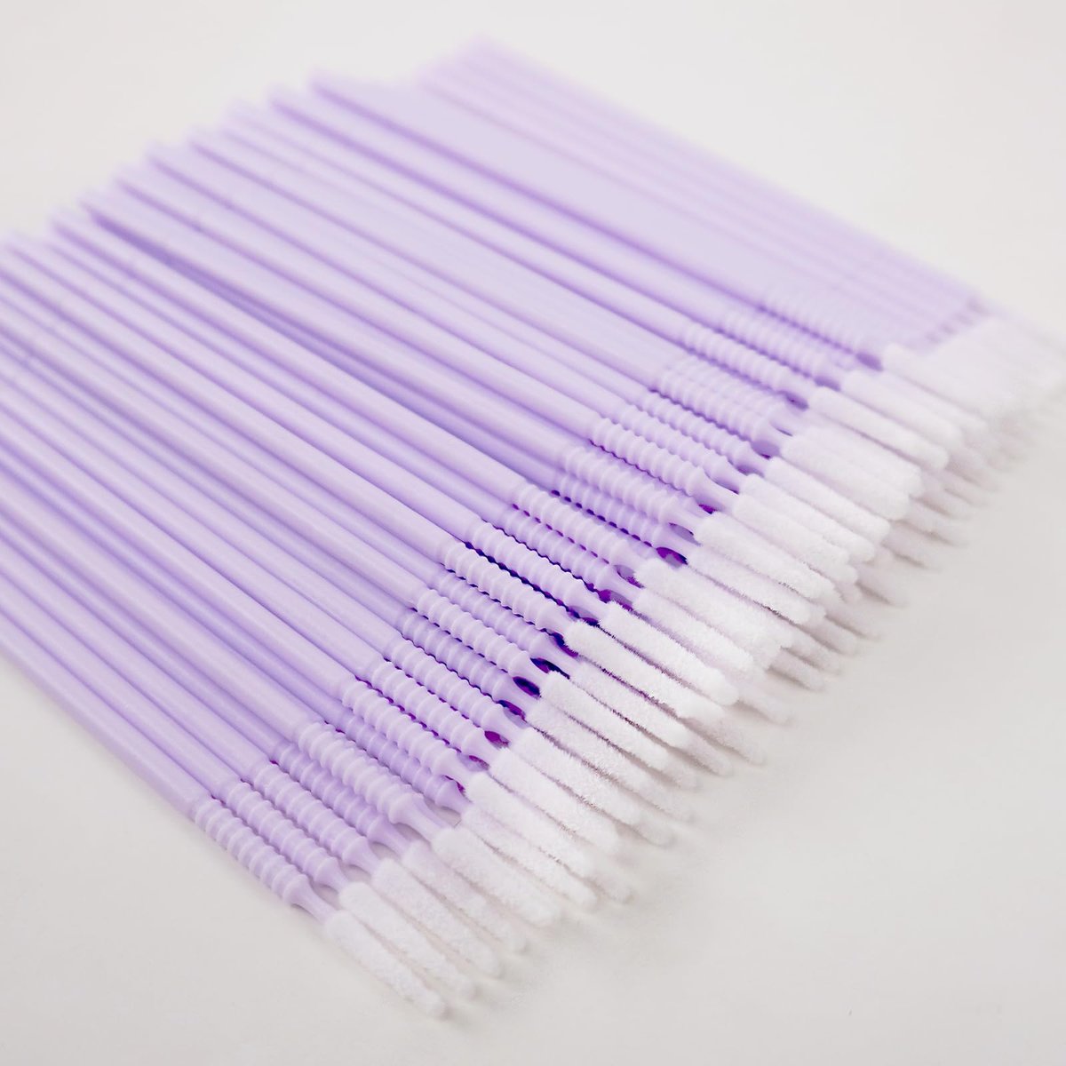 i-Laesh 200-Pack Microswabs for Eyelash Extensions - Long-Tip Microbrush Applicators for Precision Application - Purple (Pro Grip Replacement) Avelisse